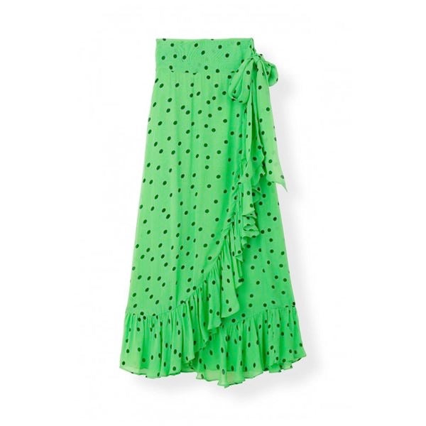 Ganni Dainty Georgette wrap skirt XS ...